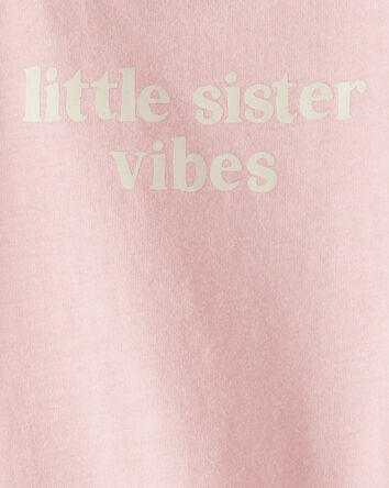 B&eacute;b&eacute; fille - Cache-couche &agrave; manches courtes &laquo;Little Sister Vibe&raquo; - Rose, 