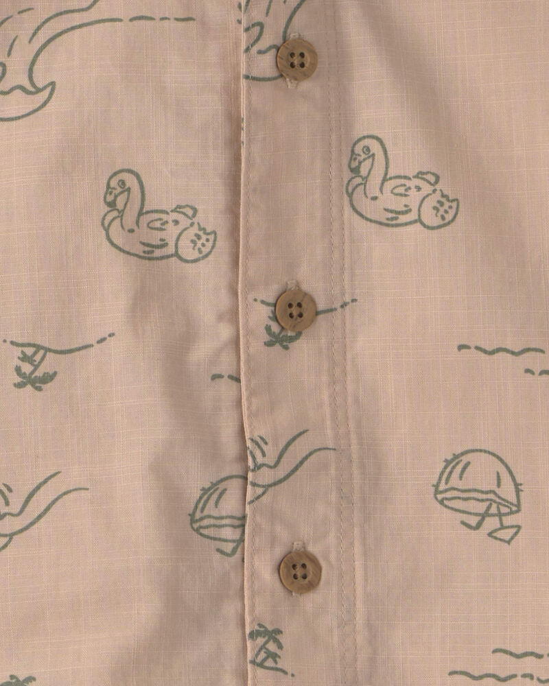 Toddler Boy 2-Piece Island Top & Short Set - Tan, image 2 of 3 slides