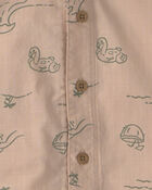 Toddler Boy 2-Piece Island Top & Short Set - Tan, image 2 of 3 slides
