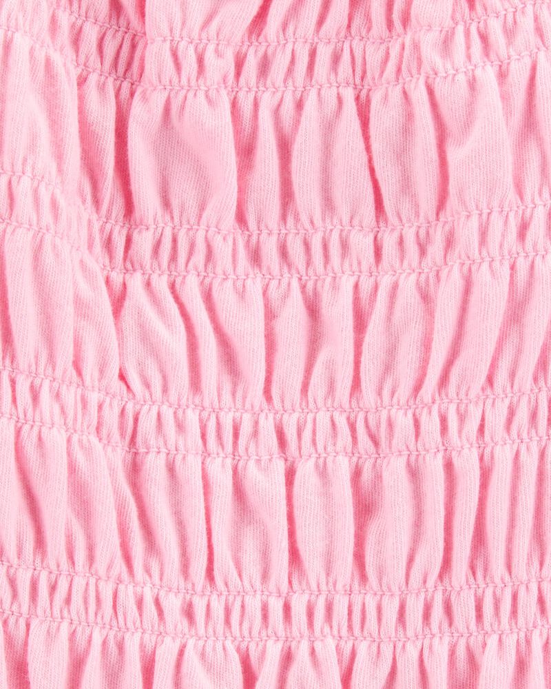 Enfant en bas âge Haut à smocks à manches courtes - Rose, image 2 sur 3 diapositives