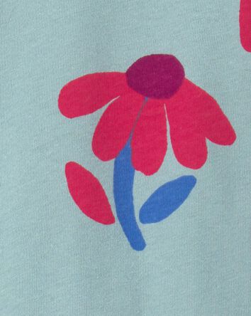 Toddler Girl Floral Long-Sleeve Peplum Top - Blue/Red, 