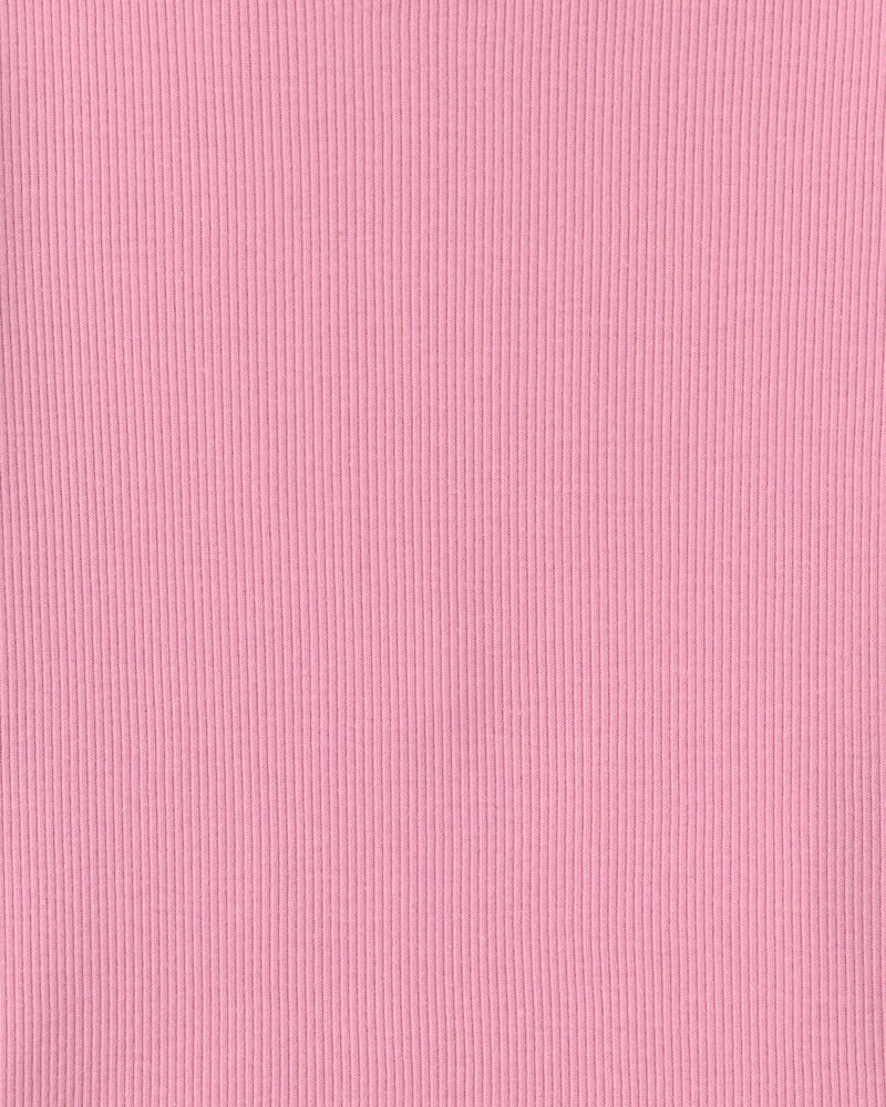 Girls Long-Sleeve Rib Top - Pink, image 2 of 3 slides