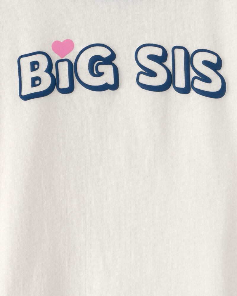 Toddler Girl 'Big Sis' Graphic Tee - Ivory, image 3 of 4 slides