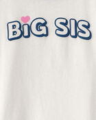 Toddler Girl 'Big Sis' Graphic Tee - Ivory, image 3 of 4 slides