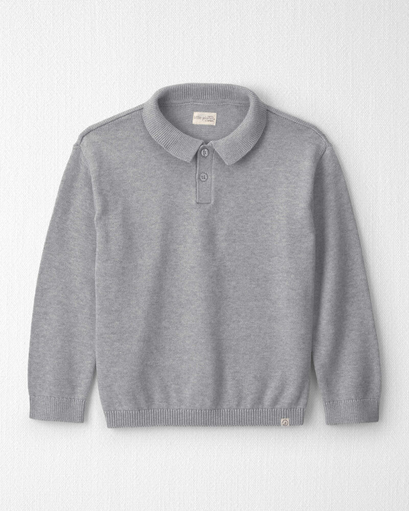 Boys Organic Cotton Sweater Knit Polo, image 1 of 3 slides