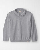 Boys Organic Cotton Sweater Knit Polo, image 1 of 3 slides