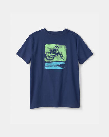 Gar&ccedil;ons - T-shirt &agrave; imprim&eacute; motocyclette tout-terrain - Bleu marine, 