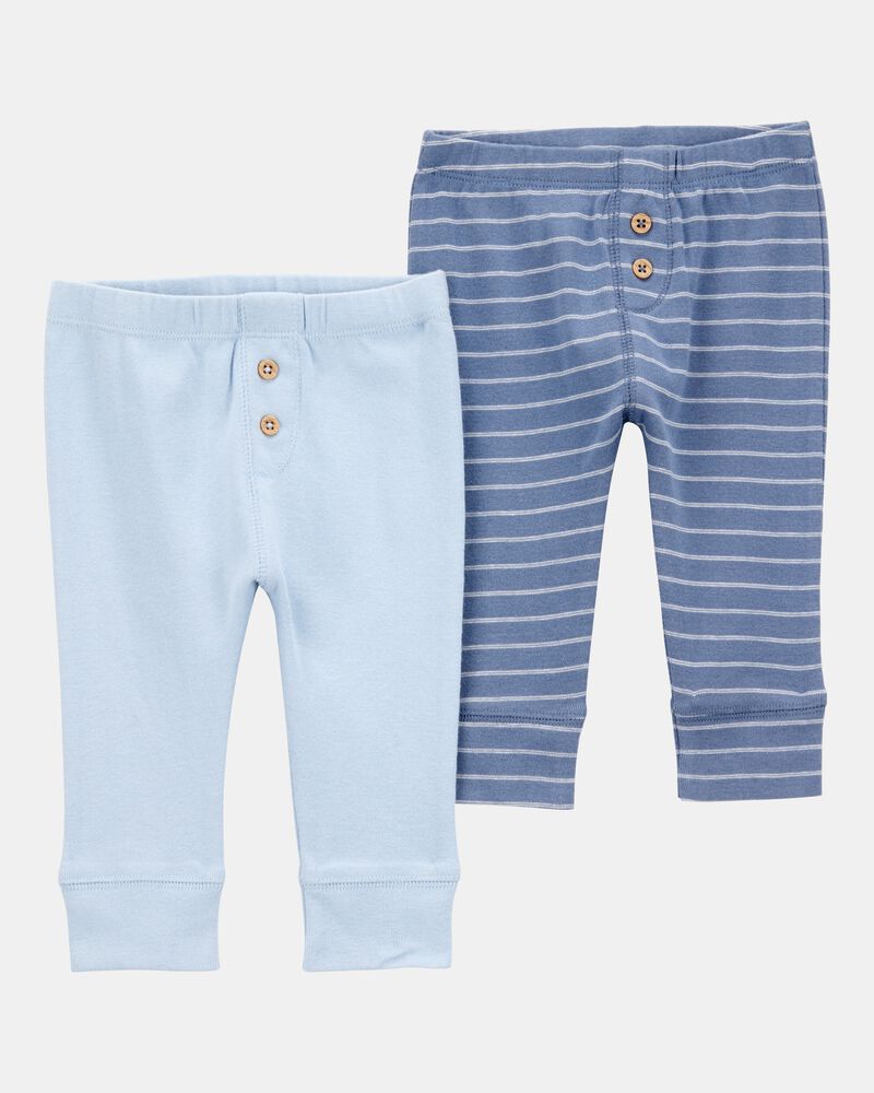 Baby Boy 2-Pack Pull-On Cotton Pants, image 1 of 5 slides