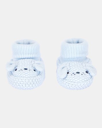 Baby Boy Puppy Crochet Booties, 