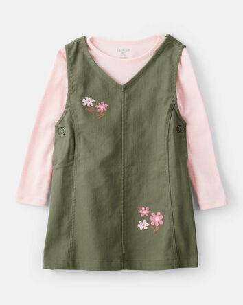 Tout-petit fille - Ensemble 2 pièces robe à manches longues en coton – Vert, 