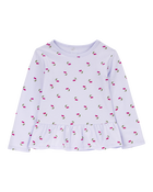 Toddler Cherry Print Peplum Top, image 1 of 3 slides