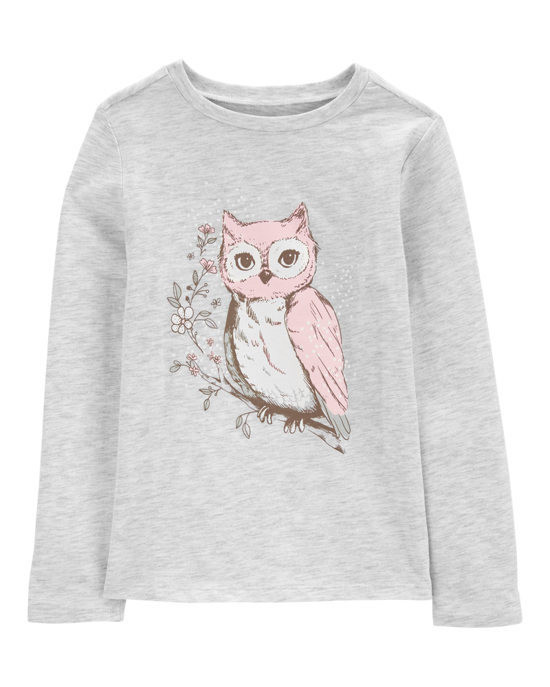 Kid Owl Long-Sleeve Graphic Tee, image 1 of 3 slides