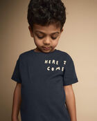 Tout-petit - T-shirt &agrave; manches roul&eacute;s &laquo;Here I Come&raquo; - Bleu marine, image 4 sur 5 diapositives