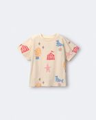 Toddler Dolman Tee in Circus Print - Cream, image 2 of 6 slides