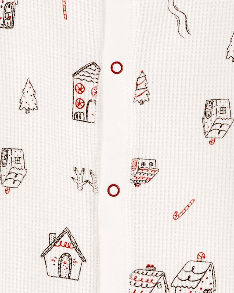 1-Piece Gingerbread Thermal Footless Pyjamas, image 2 of 3 slides