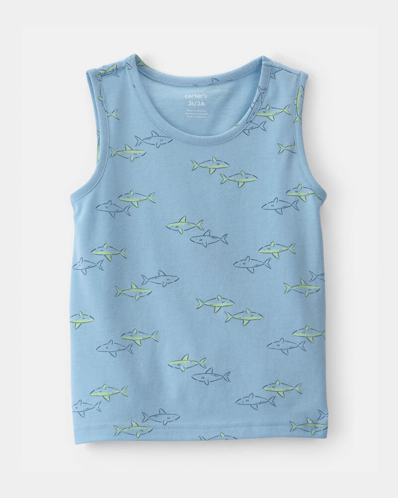 Toddler Shark Tank Top - Blue, image 1 of 3 slides
