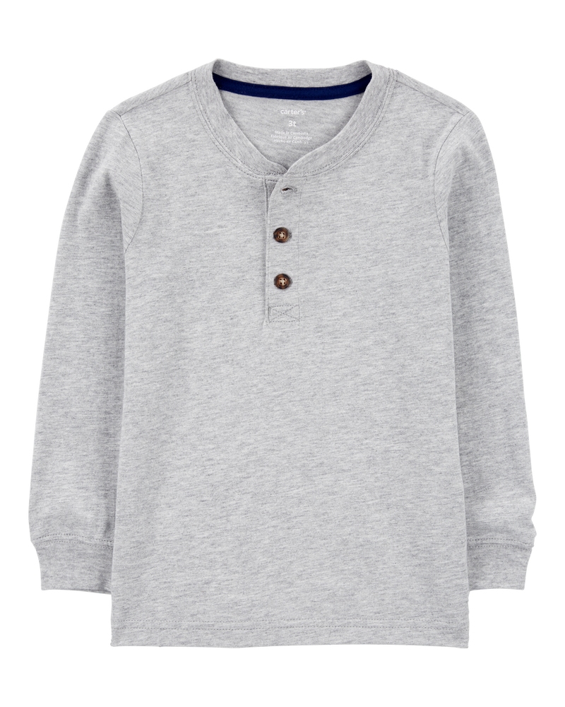 Toddler Long-Sleeve Henley Tee, image 1 of 3 slides
