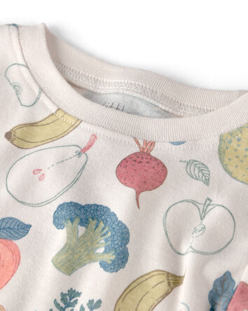 Jeune - Ensemble 2 pi&egrave;ces pyjama en coton biologique imprim&eacute; fruits et l&eacute;gumes, 