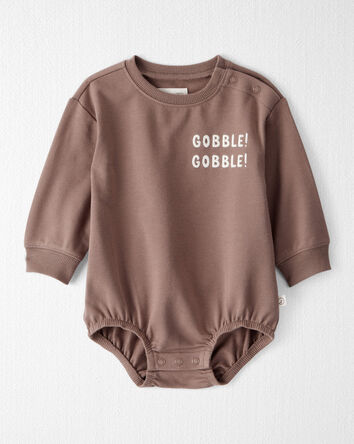 Baby Organic Cotton Gobble Gobble Bubble Bodysuit, 