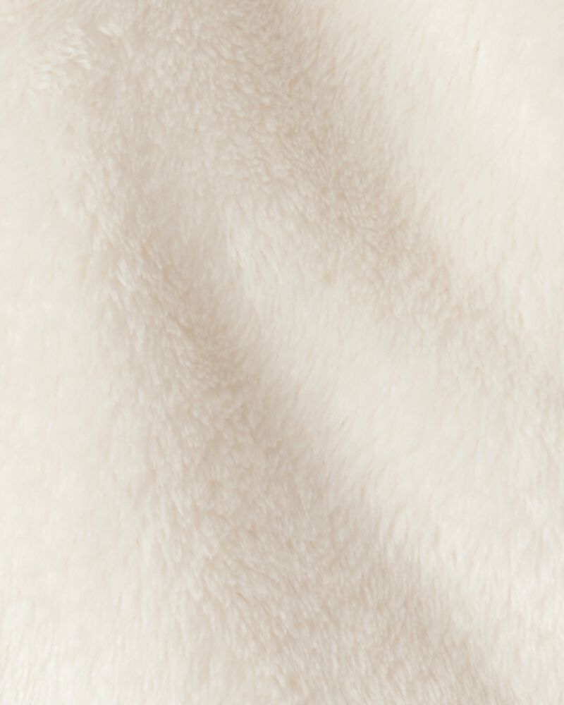 Baby Girl Sherpa Zip-Up Jacket - Ivory, image 3 of 4 slides
