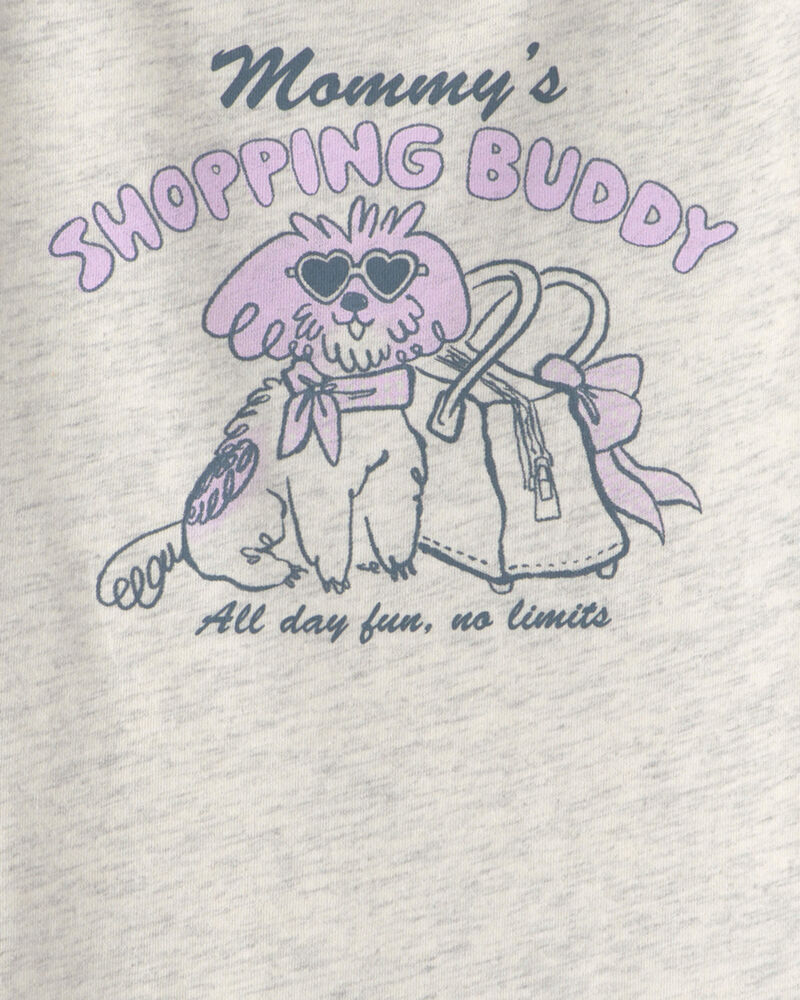 Toddler Girl 'Mommy's Shopping Buddy' Graphic Tee - Grey, image 2 of 3 slides