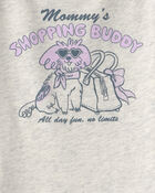Toddler Girl 'Mommy's Shopping Buddy' Graphic Tee - Grey, image 2 of 3 slides