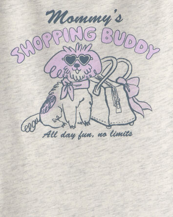 Toddler Girl 'Mommy's Shopping Buddy' Graphic Tee - Grey, 