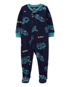 Baby 1-Piece Cars Fleece Footie Pyjamas, image 1 of 4 slides