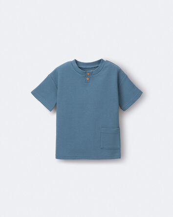 Toddler Boy Henley Tee with Pocket - Slate, 