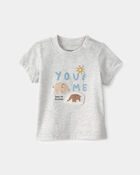 Baby 'Let's Be Friends' Graphic Tee - Grey, image 1 of 4 slides