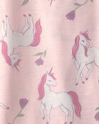 Girls 2-Pack Unicorn Floral Loose Fit Night Gown - Pink, image 2 of 4 slides
