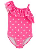 Ruffled Shoulder 1-Piece Swimsuit, image 1 of 3 slides