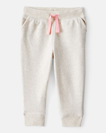 Baby Girl Solid French Terry Drawstring Joggers, 