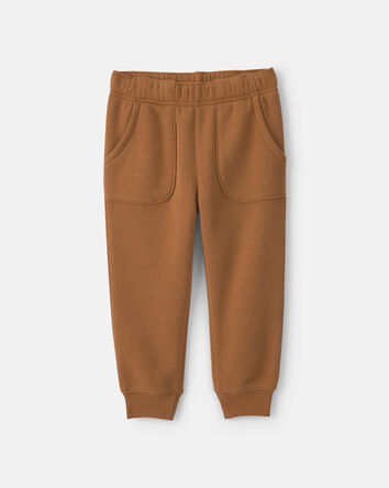 B&eacute;b&eacute; gar&ccedil;on - Ensemble 2 pi&egrave;ces haut et pantalon en molleton &agrave; th&egrave;me construction &ndash; Cr&egrave;me/Brun, 