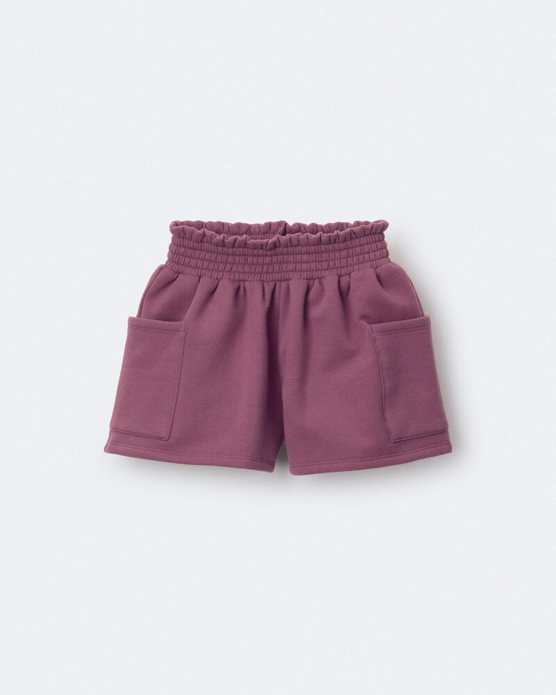Tout-petit fille - Short trap&egrave;ze en molleton avec poches - Bourgogne, image 3 sur 7 diapositives