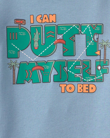 Toddler Boy Shark Golf 100% Cotton Short-Sleeve Snug Fit 4-Piece pyjama Set - Blue/Green, 