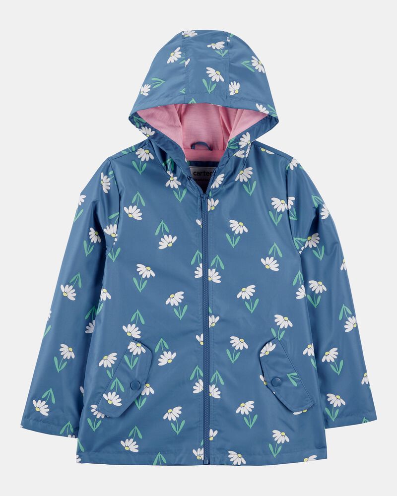 Girls Colour Changing Rain Jacket - Navy, image 1 of 6 slides