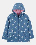 Girls Colour Changing Rain Jacket - Navy, image 1 of 6 slides