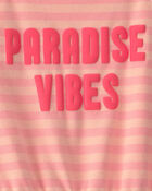 Girls 'Paradise Vibes' French Terry Romper - Pink, image 3 of 4 slides