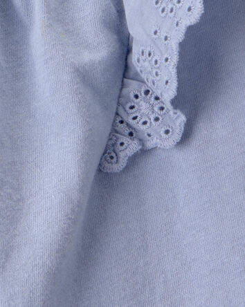 Baby Girl Eyelet-Sleeve Top - Blue, 