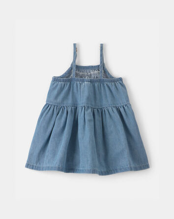 B&eacute;b&eacute; fille - Robe en chambray denim - D&eacute;lav&eacute; clair, 