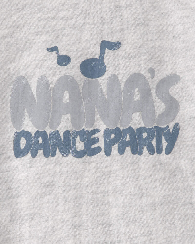 Baby 'Nana's Dance Party' Long-Sleeve Graphic Bodysuit - Grey, image 2 of 3 slides