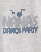 Baby 'Nana's Dance Party' Long-Sleeve Graphic Bodysuit - Grey, image 2 of 3 slides