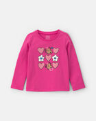 Toddler Girl Heart Long-Sleeve Graphic Tee - Pink, image 1 of 3 slides
