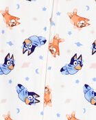 Baby Bluey Snug Fit Cotton Footie 1-Piece Pyjamas, image 2 of 3 slides