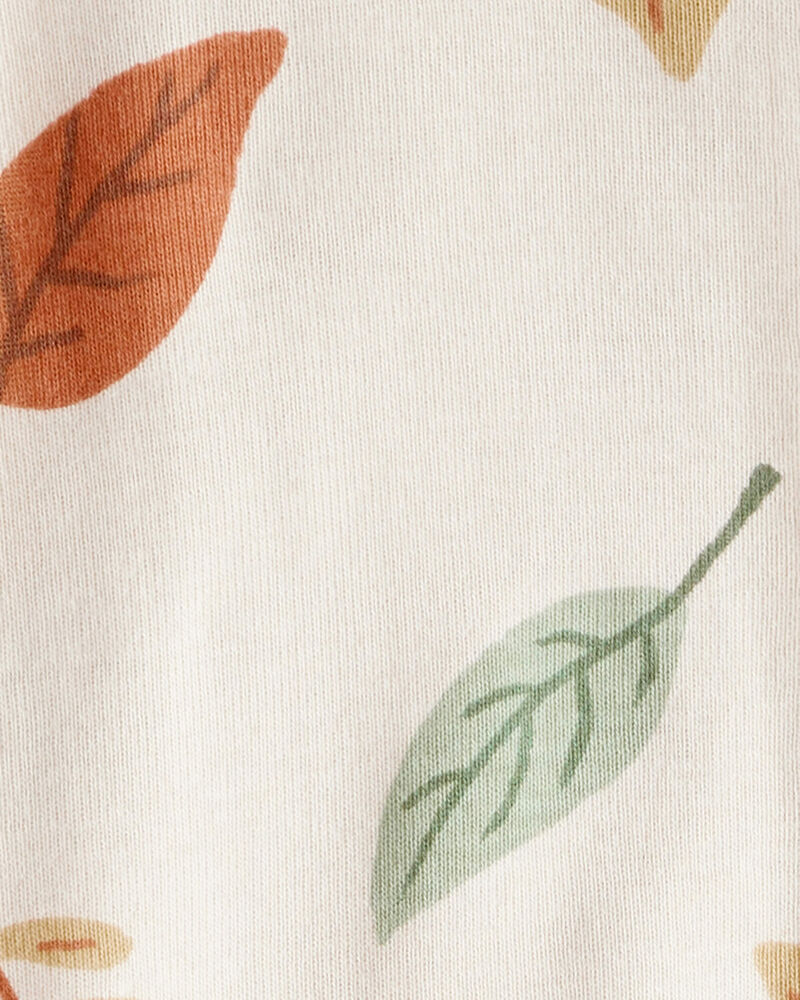 Baby Organic Cotton Sleep & Play Pyjamas in Autumn Leaves Print, image 3 of 5 slides