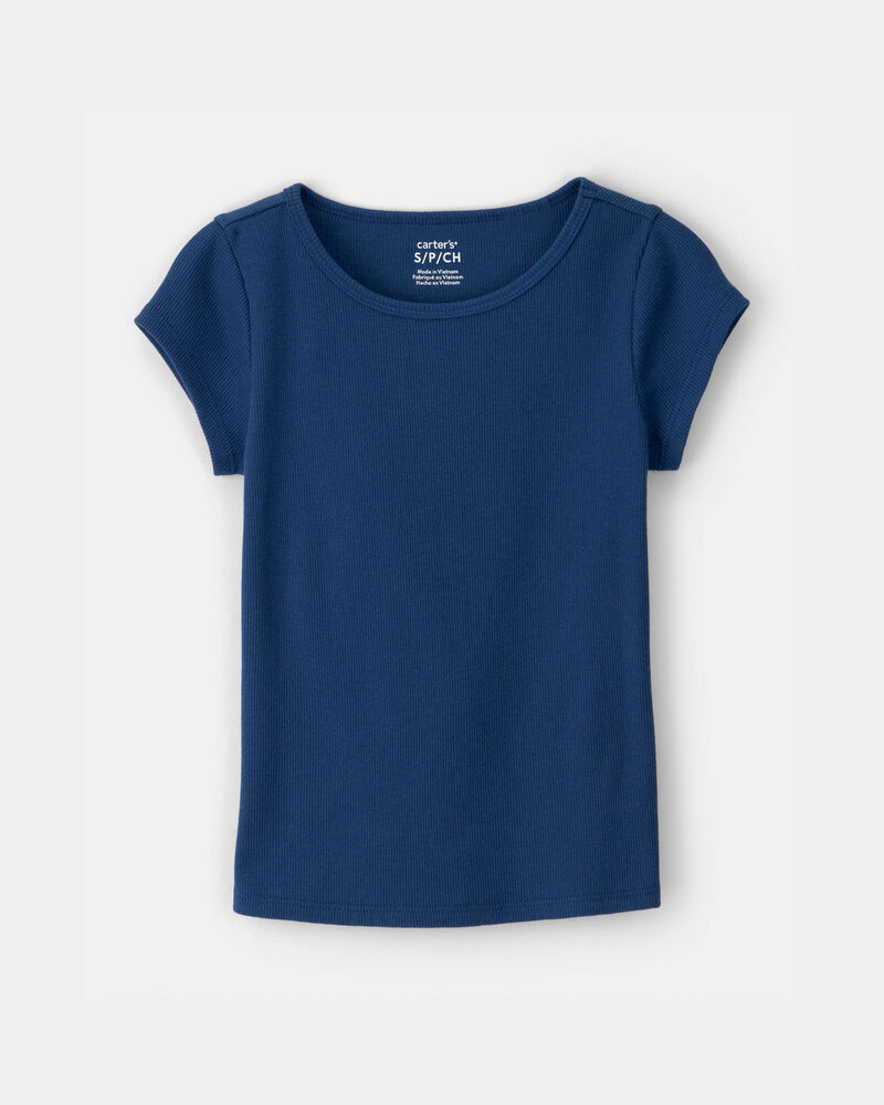 Girls Rib Top - Navy Blue, image 1 of 3 slides