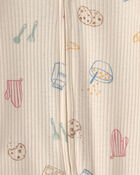 Baby Breakfast Snug Fit Sleeper - Ivory, image 3 of 4 slides
