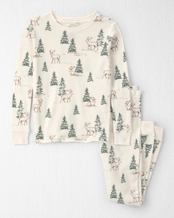 Kids 2-Piece Organic Cotton Pyjamas in Reindeer Forest, 
