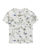 Toddler Henley Dinosaur Print Shirt - Grey, image 1 of 3 slides